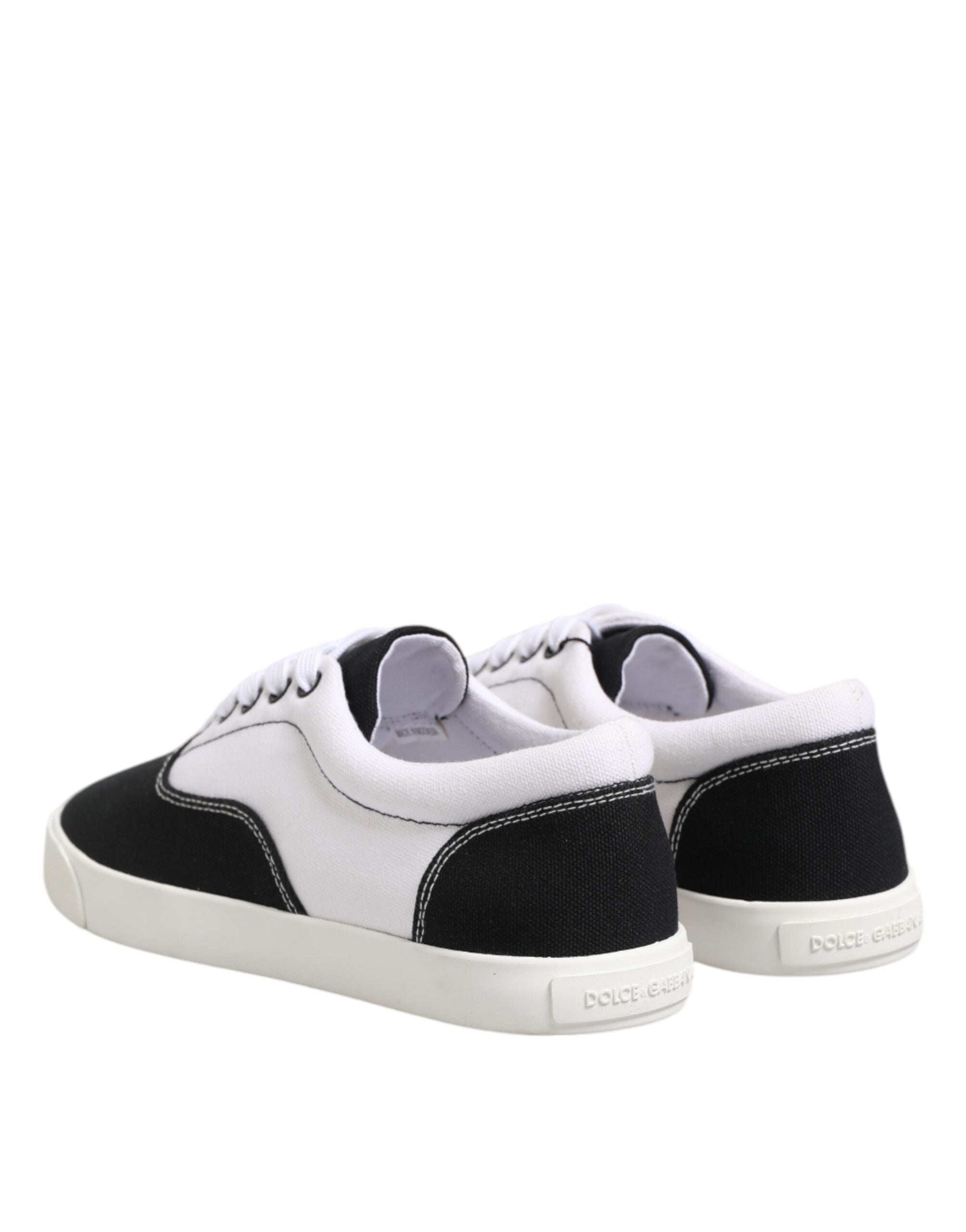 Dolce & Gabbana Schwarze Baumwoll-Canvas Schnürsneaker für Herren