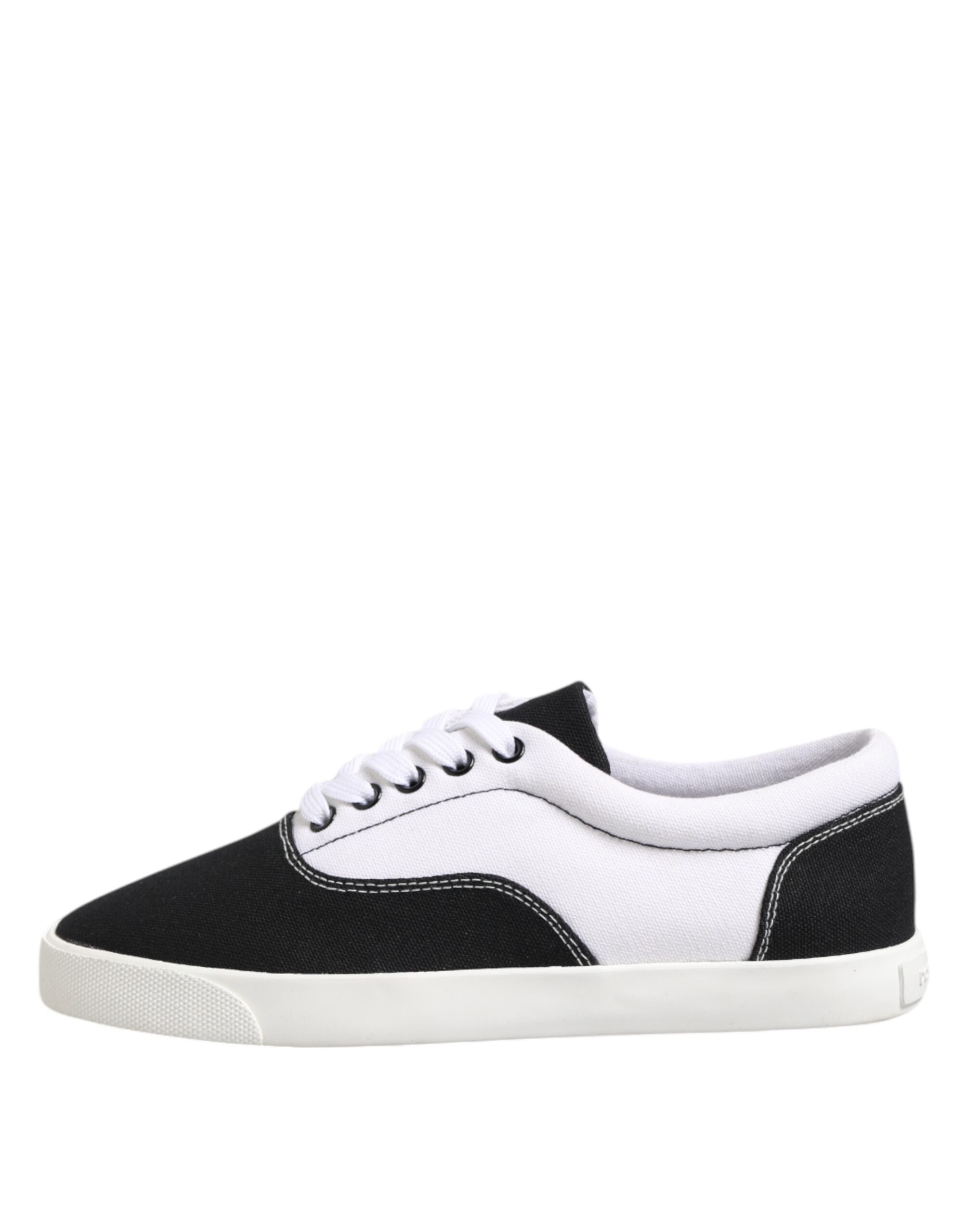 Dolce & Gabbana Schwarze Baumwoll-Canvas Schnürsneaker für Herren
