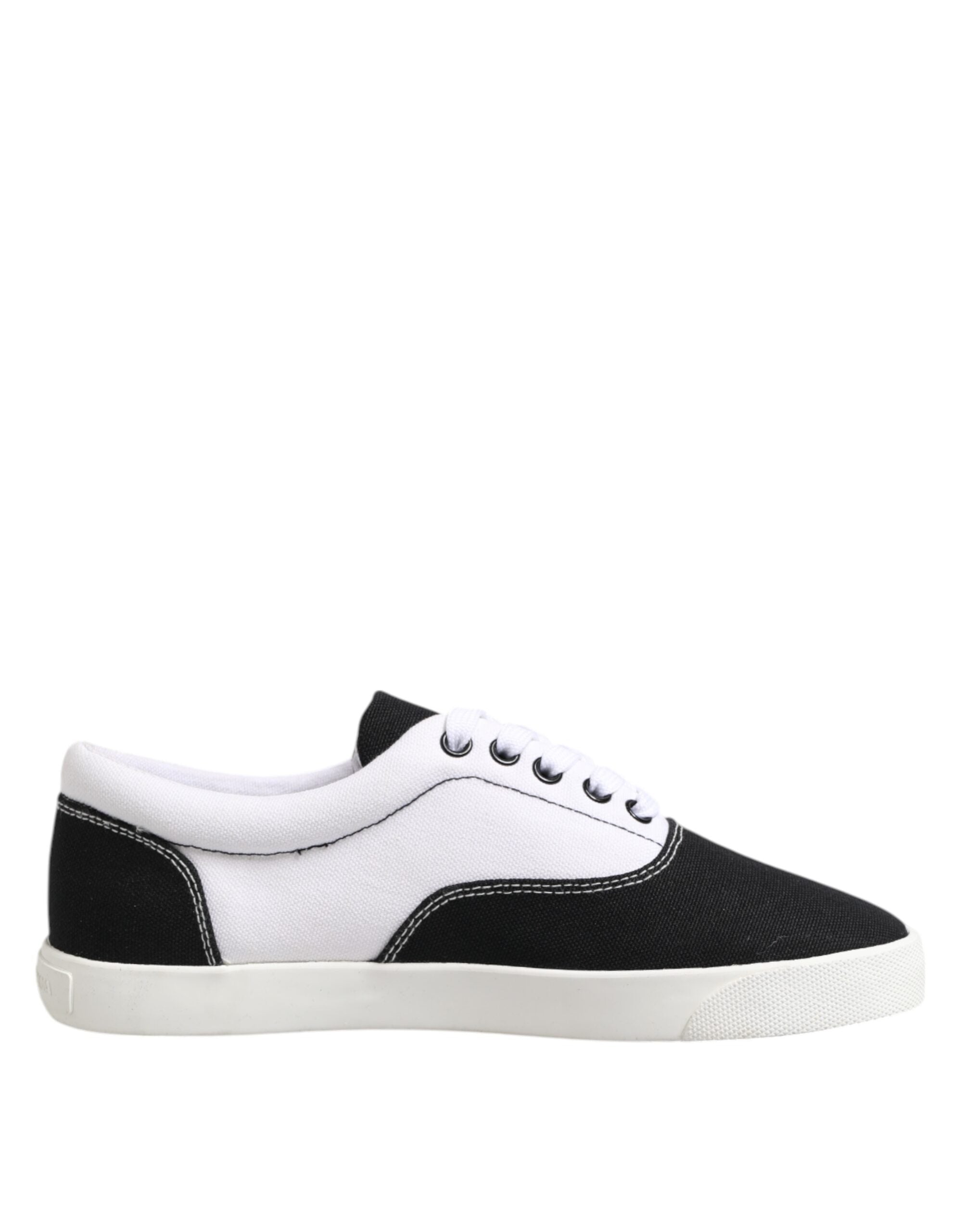Dolce & Gabbana Schwarze Baumwoll-Canvas Schnürsneaker für Herren