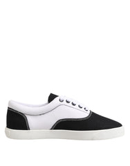 Dolce & Gabbana Schwarze Baumwoll-Canvas Schnürsneaker für Herren