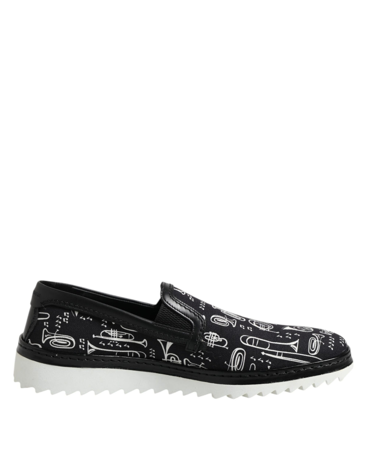 Dolce & Gabbana Schwarze bedruckte Herren-Slipper Loafer Schuhe