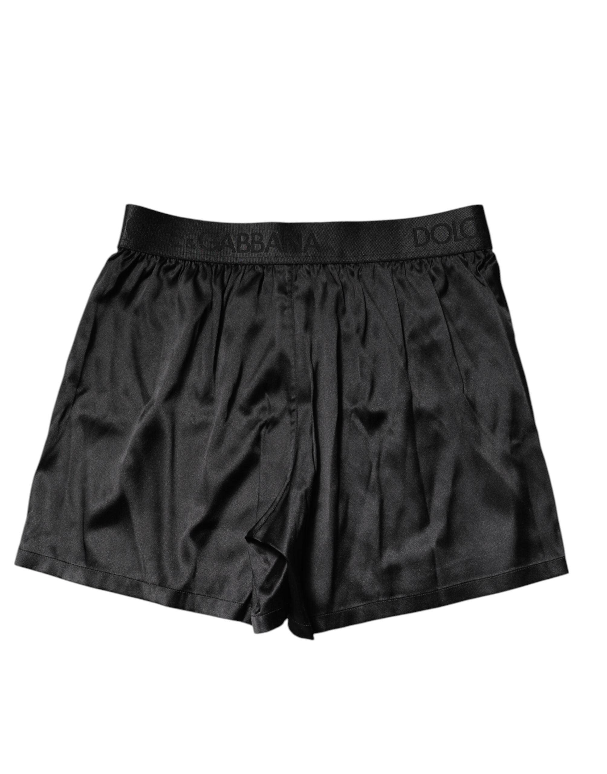 Dolce & Gabbana Schwarze Regular Boxershorts mit Logobund