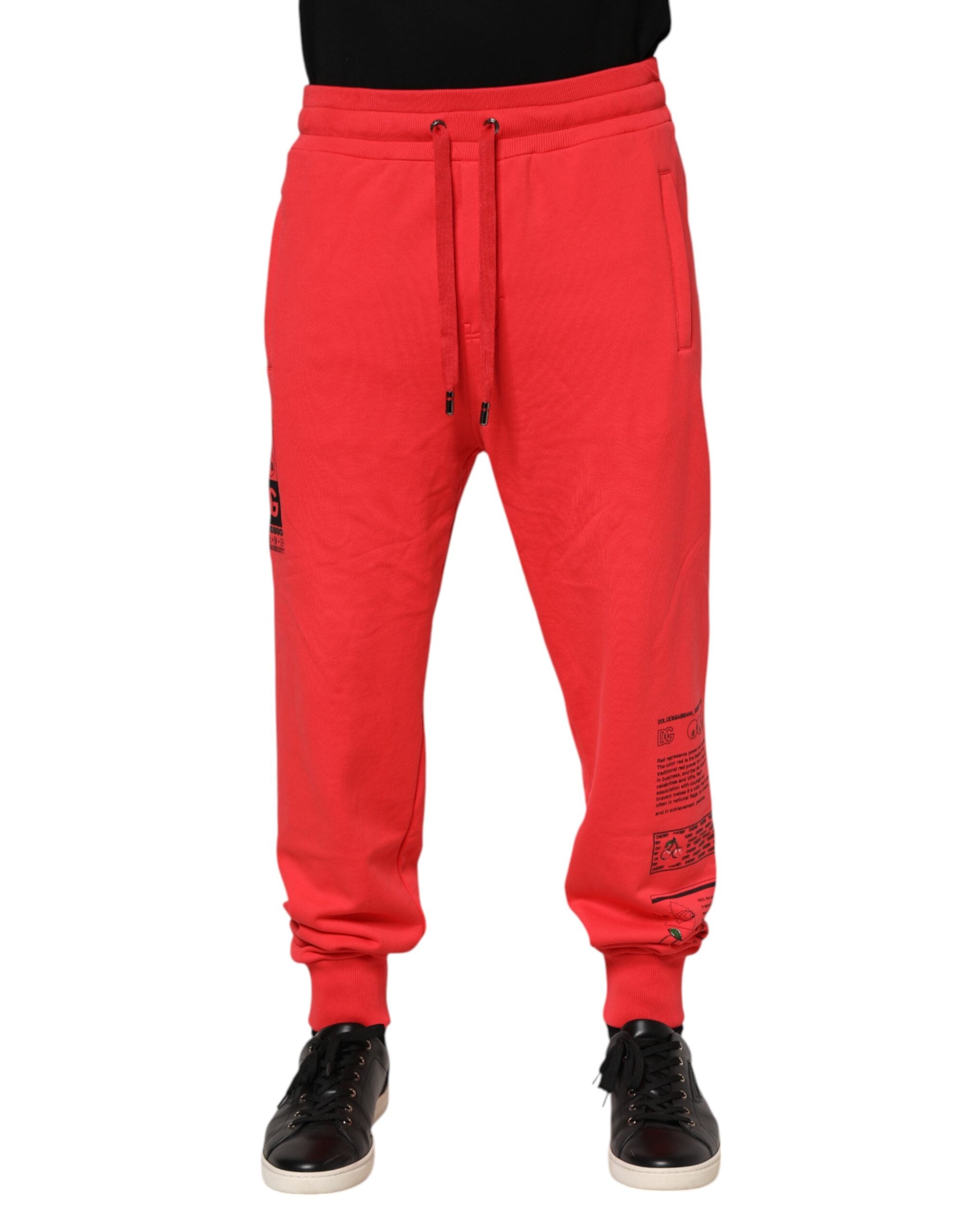 Dolce & Gabbana Rote Baumwoll-Herren-Jogginghose
