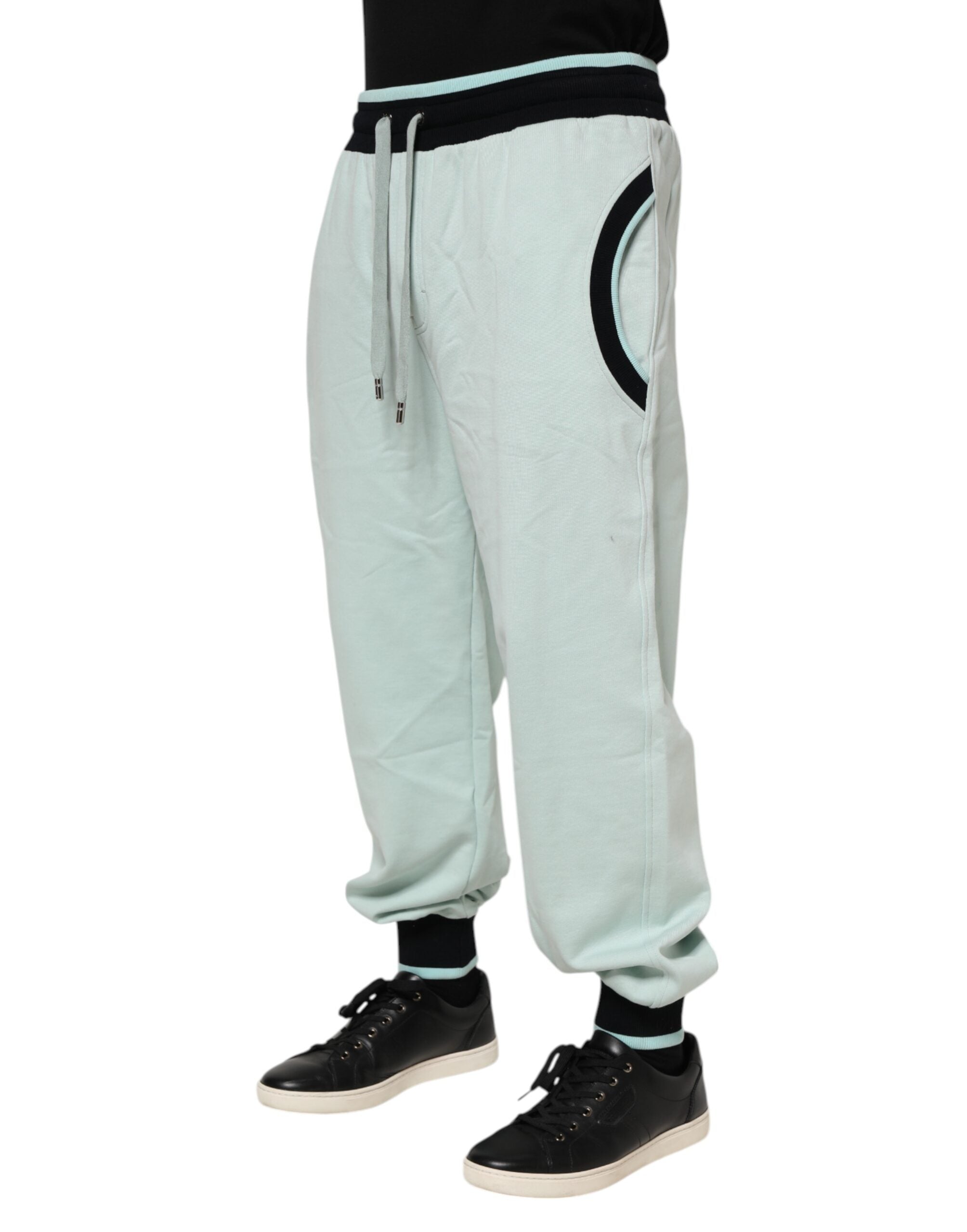 Dolce & Gabbana Hellgrüne Baumwoll-Herren-Jogginghosen