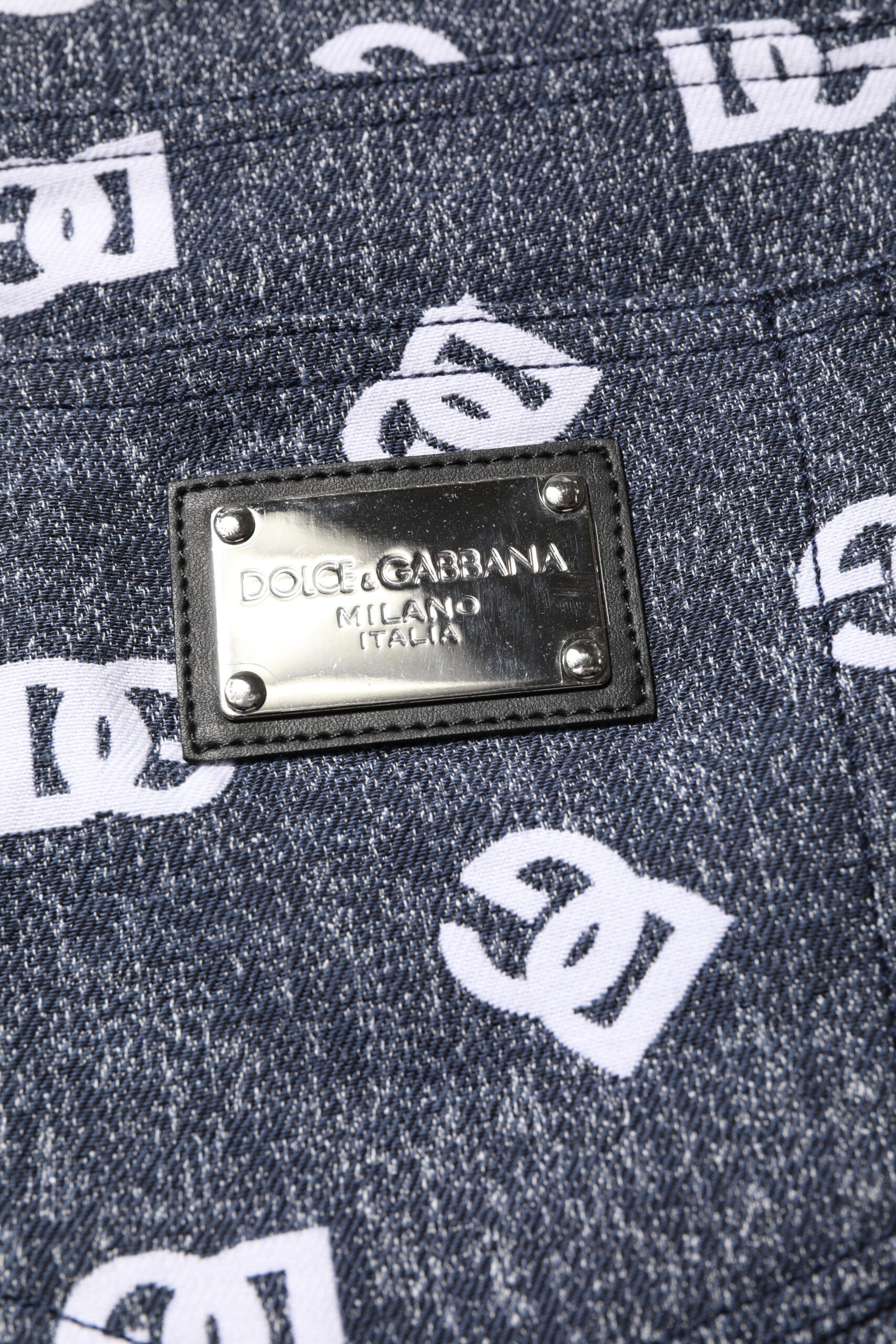Dolce & Gabbana Dunkelgraue Logo Skinny Slim Jeans aus Baumwolle