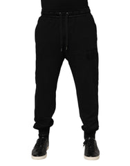 Dolce & Gabbana Zwarte Katoenen Joggingbroek Met Trekkoord