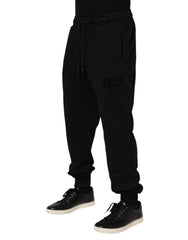 Dolce & Gabbana Zwarte Katoenen Joggingbroek Met Trekkoord