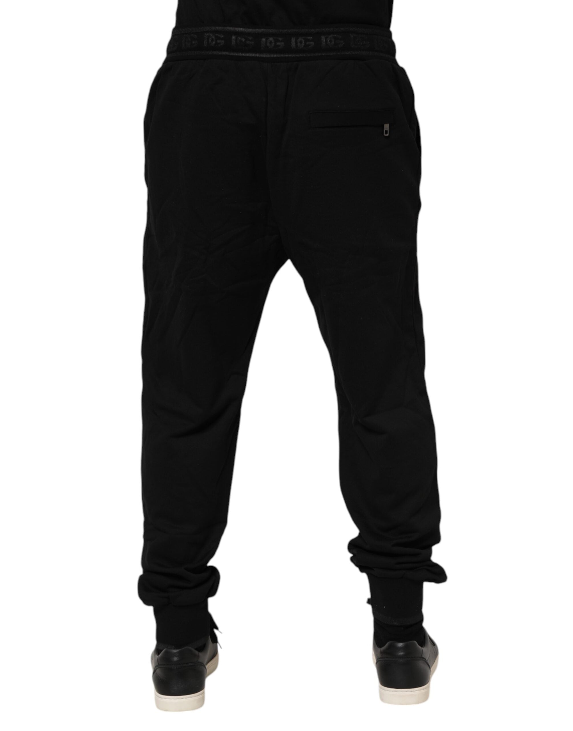 Dolce & Gabbana Zwarte Katoenen Joggingbroek Met Trekkoord