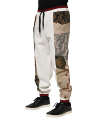 Dolce & Gabbana Weiße Patchwork Jogginghose