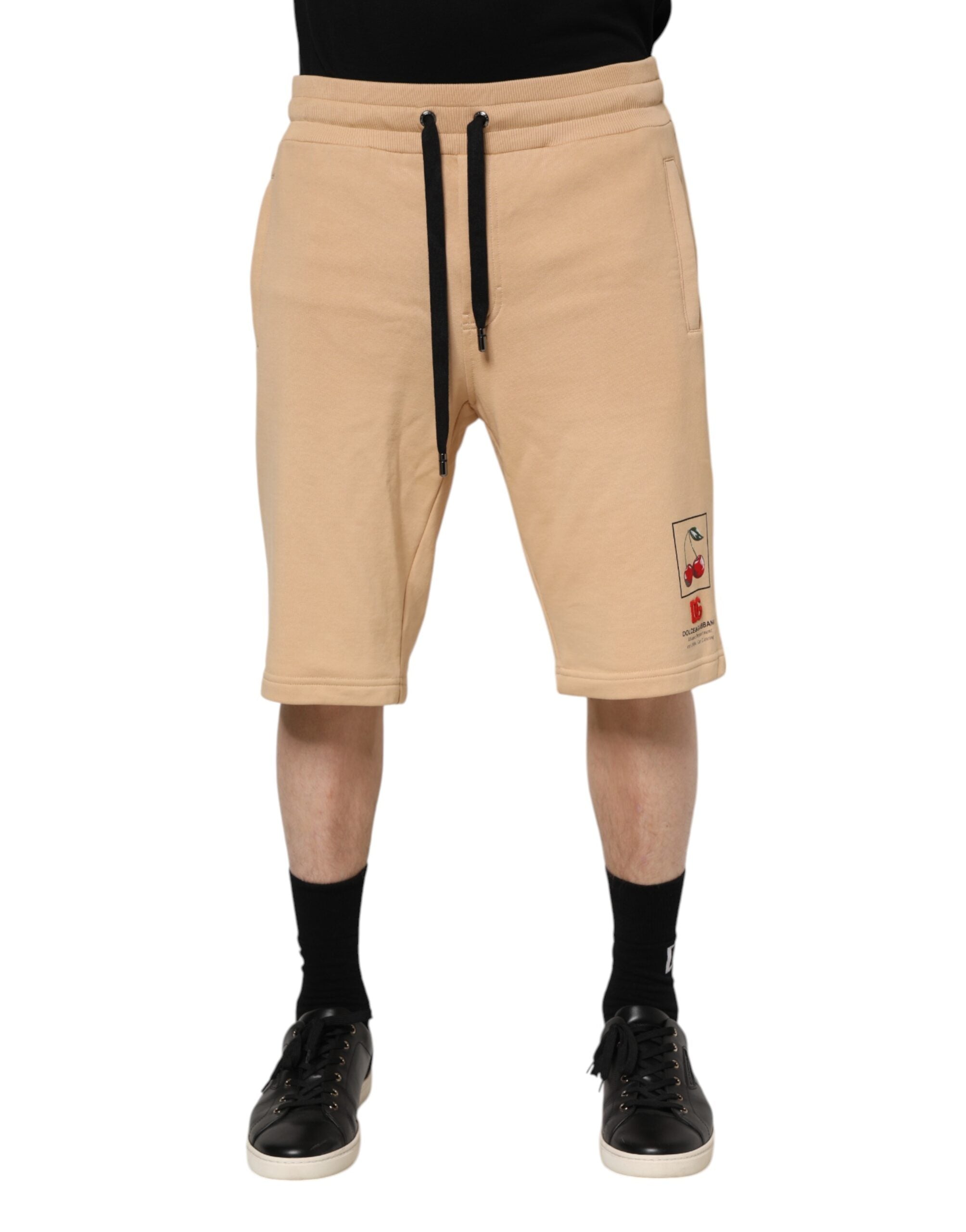 Dolce & Gabbana Gelbe Baumwoll-Herren-Bermuda-Sweatshorts
