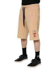 Dolce & Gabbana Gelbe Baumwoll-Herren-Bermuda-Sweatshorts