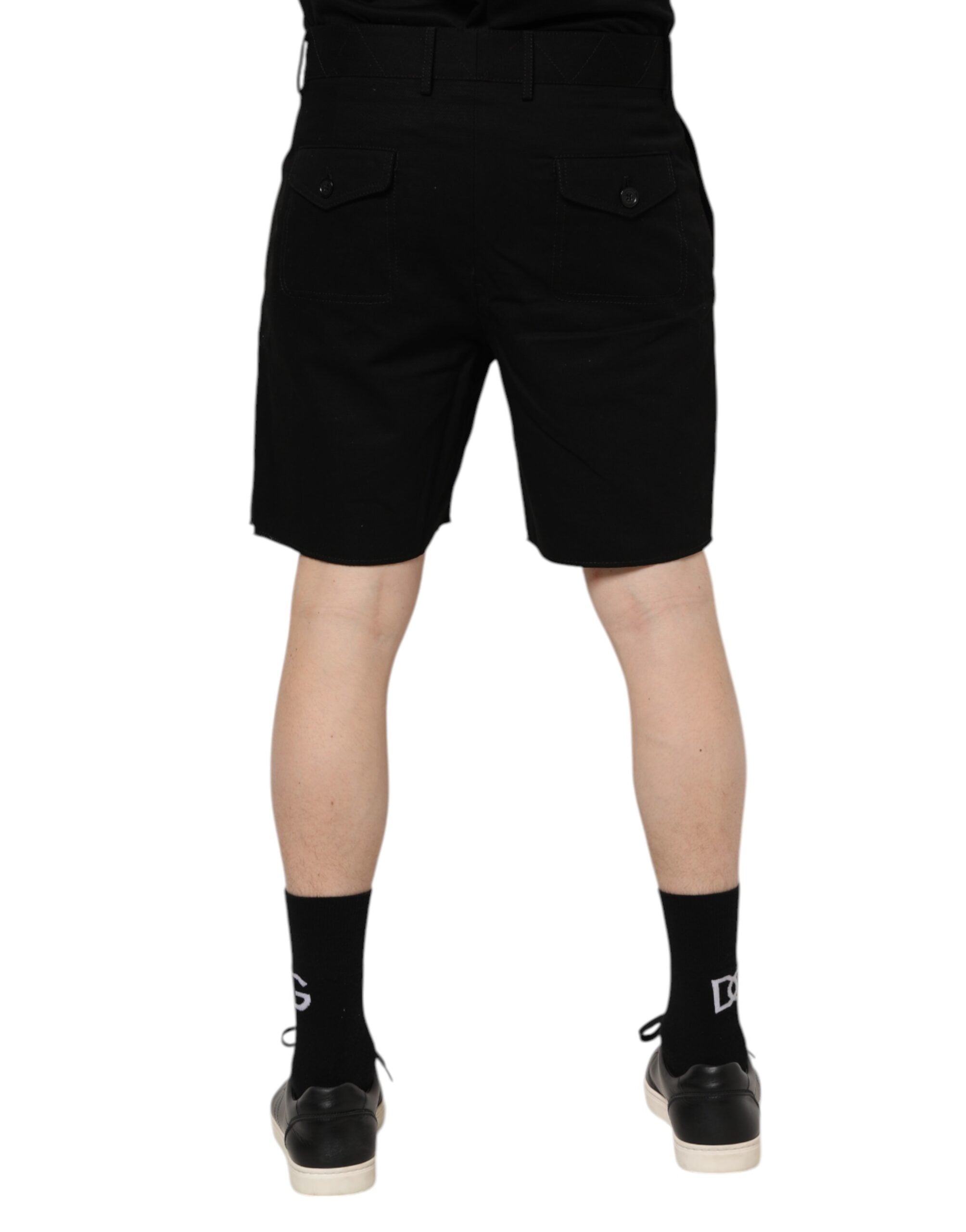 Dolce & Gabbana Schwarze knielange Herren-Bermuda-Shorts aus Baumwolle