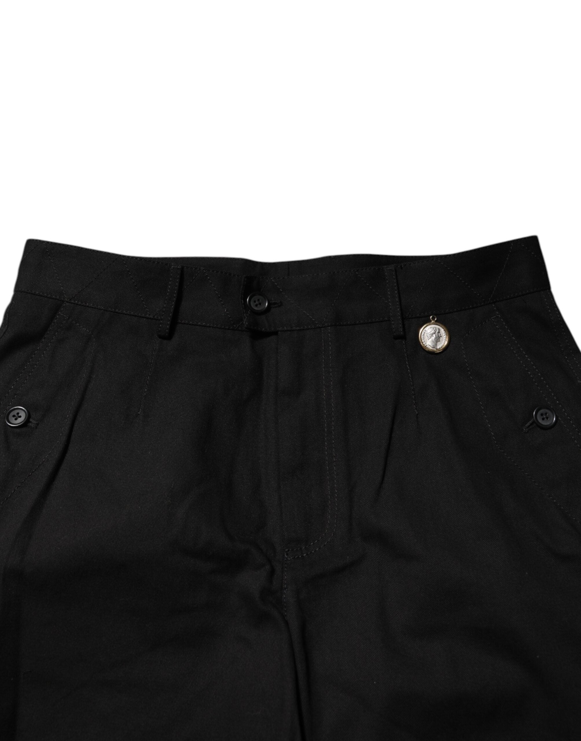 Dolce & Gabbana Schwarze knielange Herren-Bermuda-Shorts aus Baumwolle