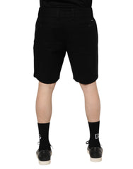 Dolce & Gabbana Schwarze Baumwoll-Bermudashorts für Herren, knielang