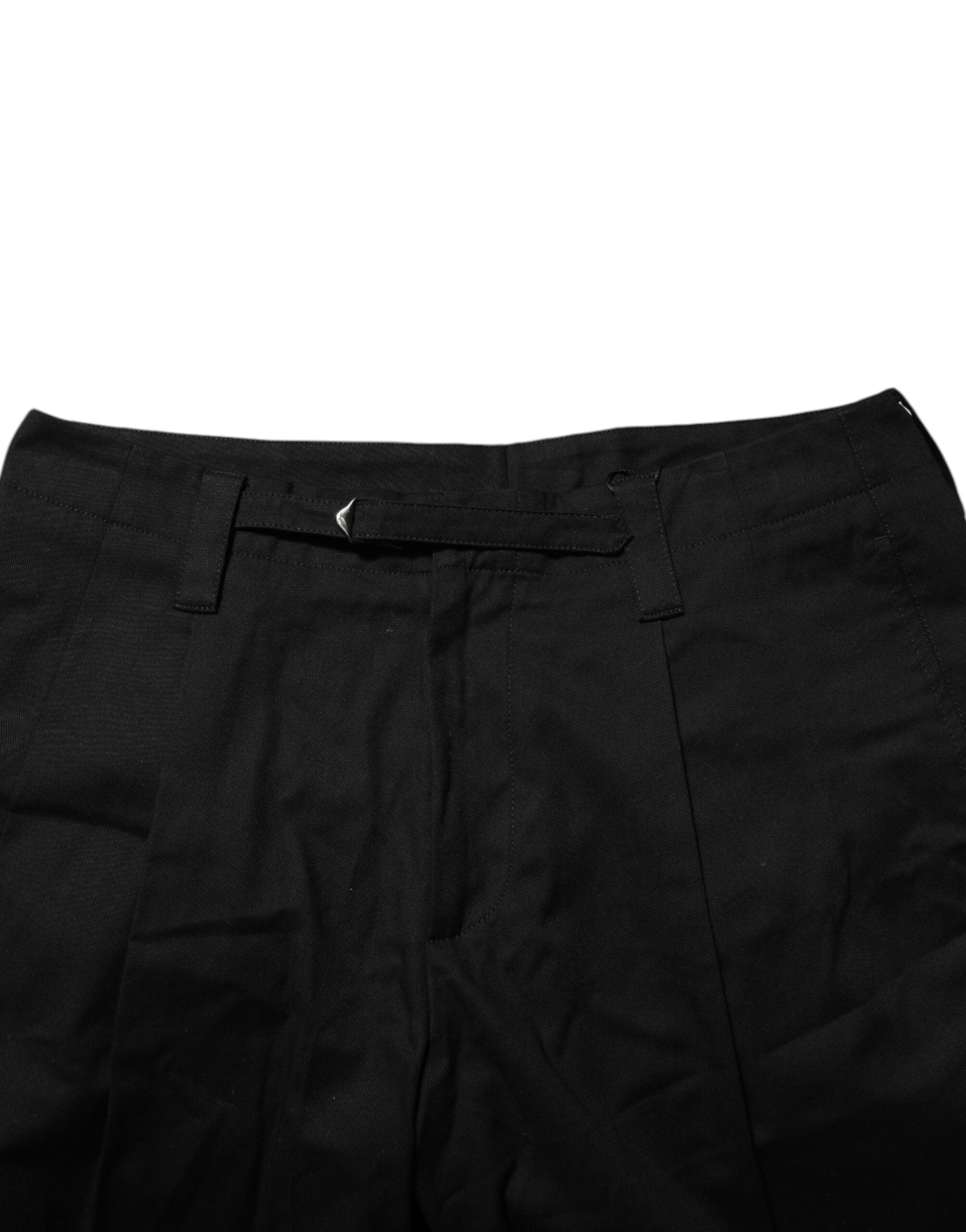 Dolce & Gabbana Schwarze Baumwoll-Bermudashorts für Herren, knielang