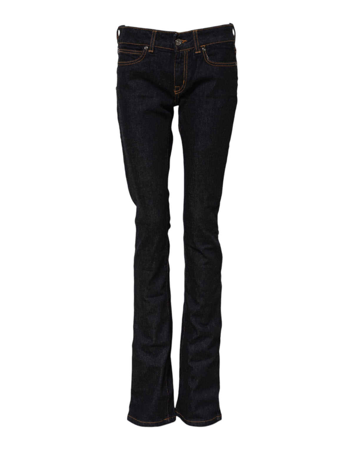 GF Ferre Dunkelblaue Baumwoll-Mid-Waist-Skinny-Denim-Jeans