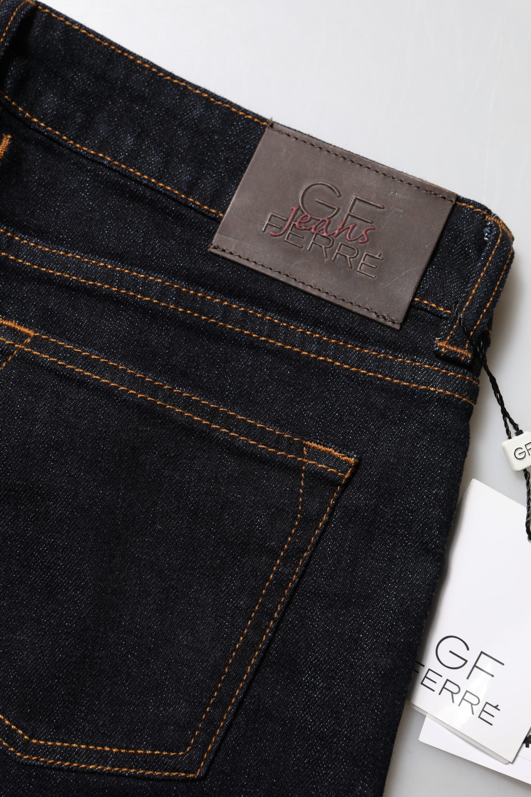 GF Ferre Dunkelblaue Baumwoll-Mid-Waist-Skinny-Denim-Jeans
