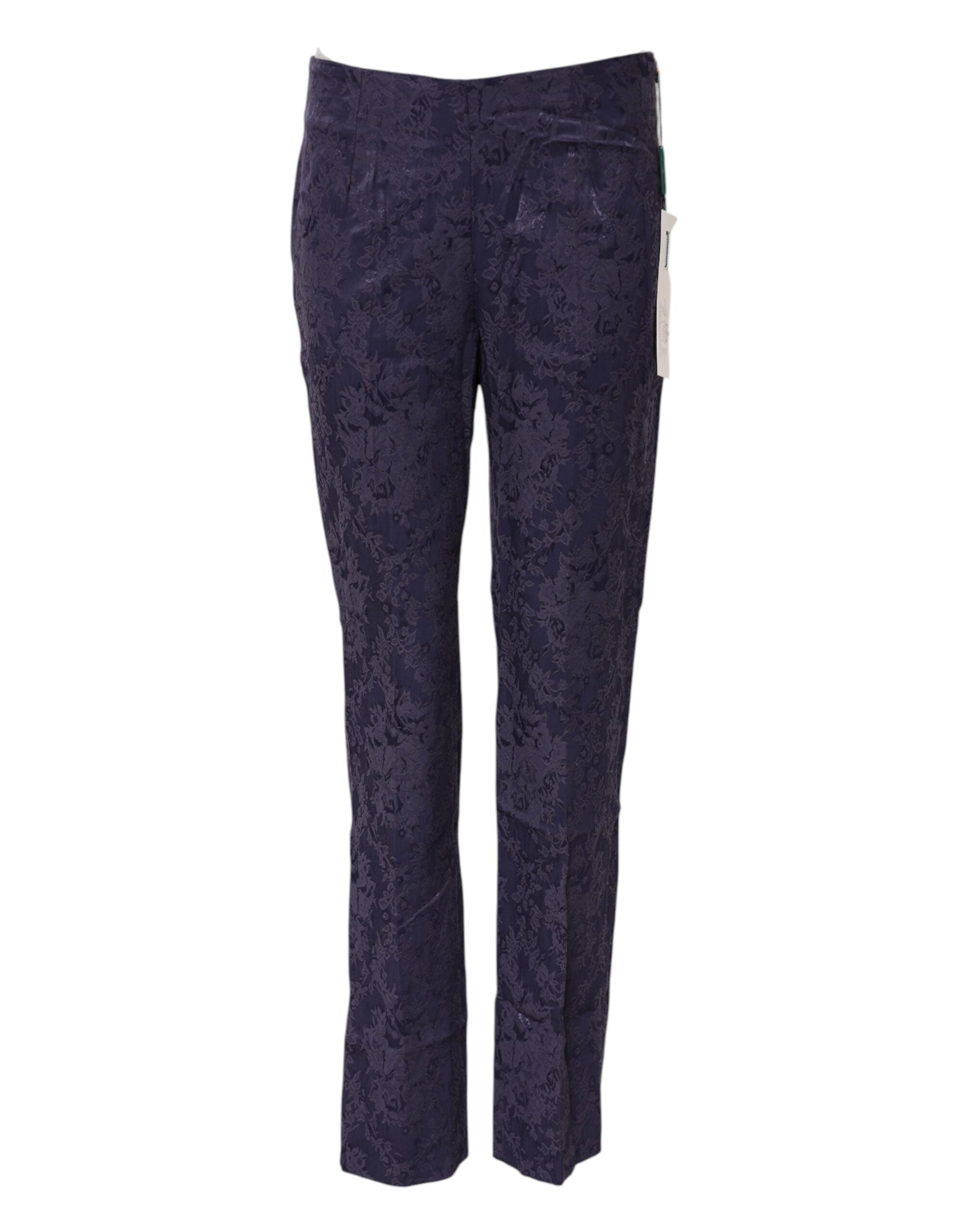BENCIVENGA Lila Jacquardhose mit hoher Taille