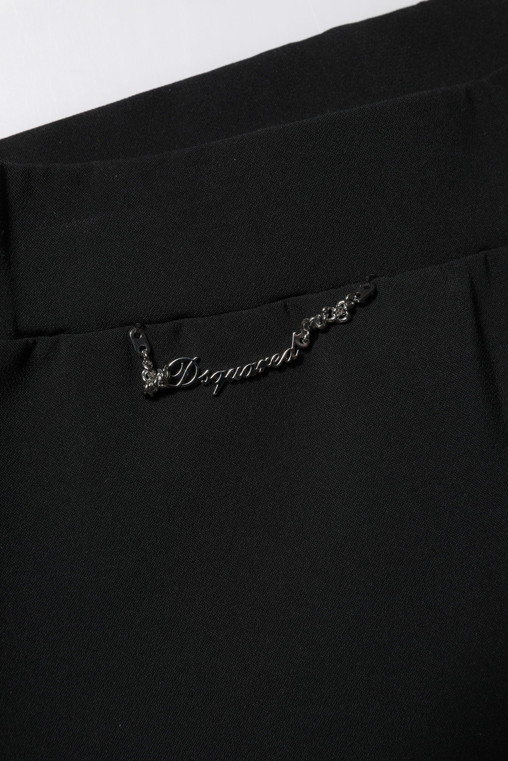 Dsquared² Black Polyester High Waisted Flared Pants