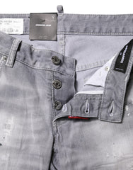 Dsquared² Grijs Gewassen Mid Waist Taps Toelopende Jeans