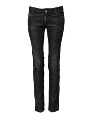 Dsquared² Schwarze Baumwoll-Low-Waist-Skinny-Jeans