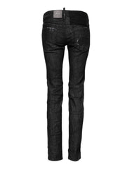Dsquared² Schwarze Baumwoll-Low-Waist-Skinny-Jeans