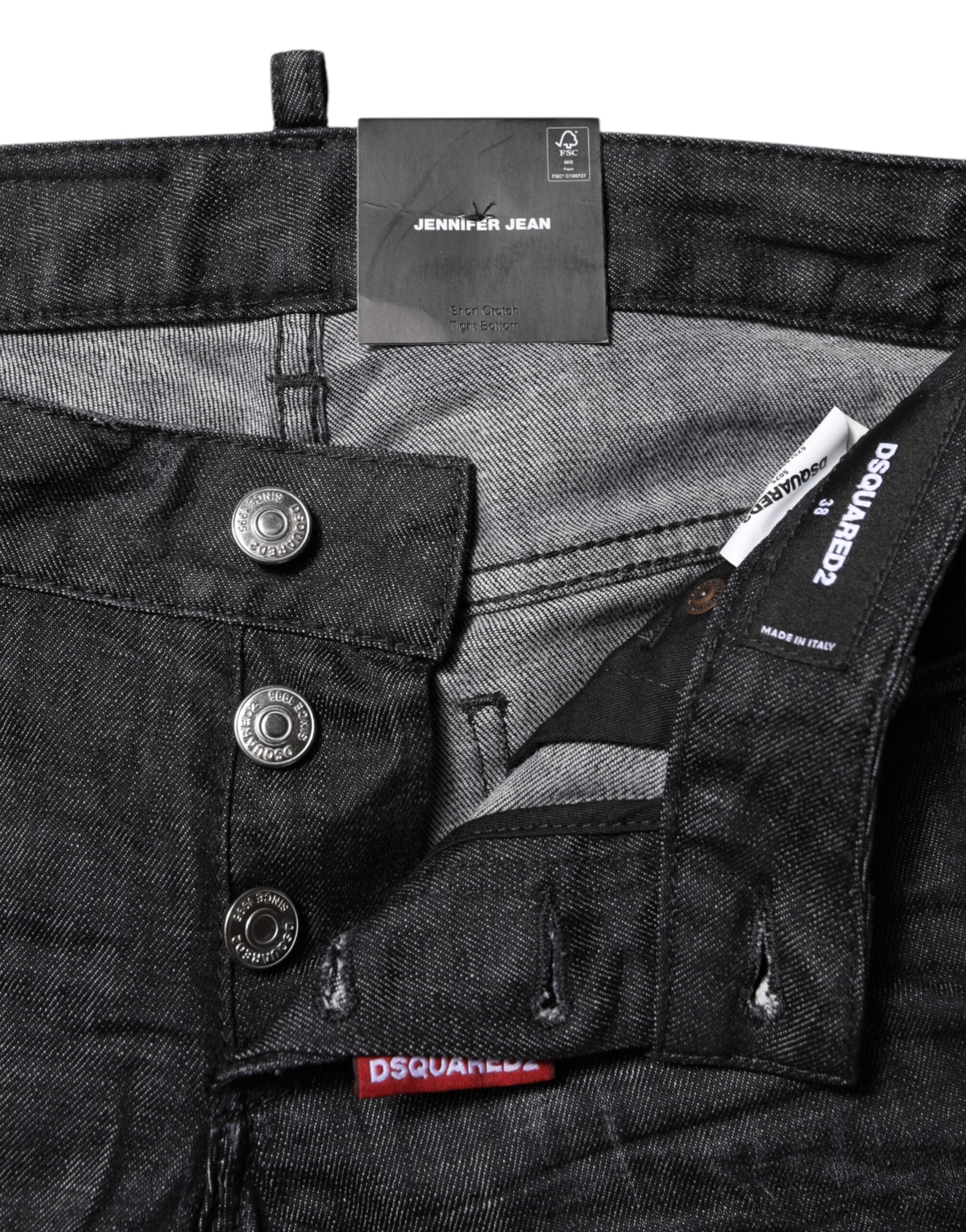 Dsquared² Schwarze Baumwoll-Low-Waist-Skinny-Jeans