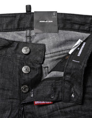 Dsquared² Schwarze Baumwoll-Low-Waist-Skinny-Jeans