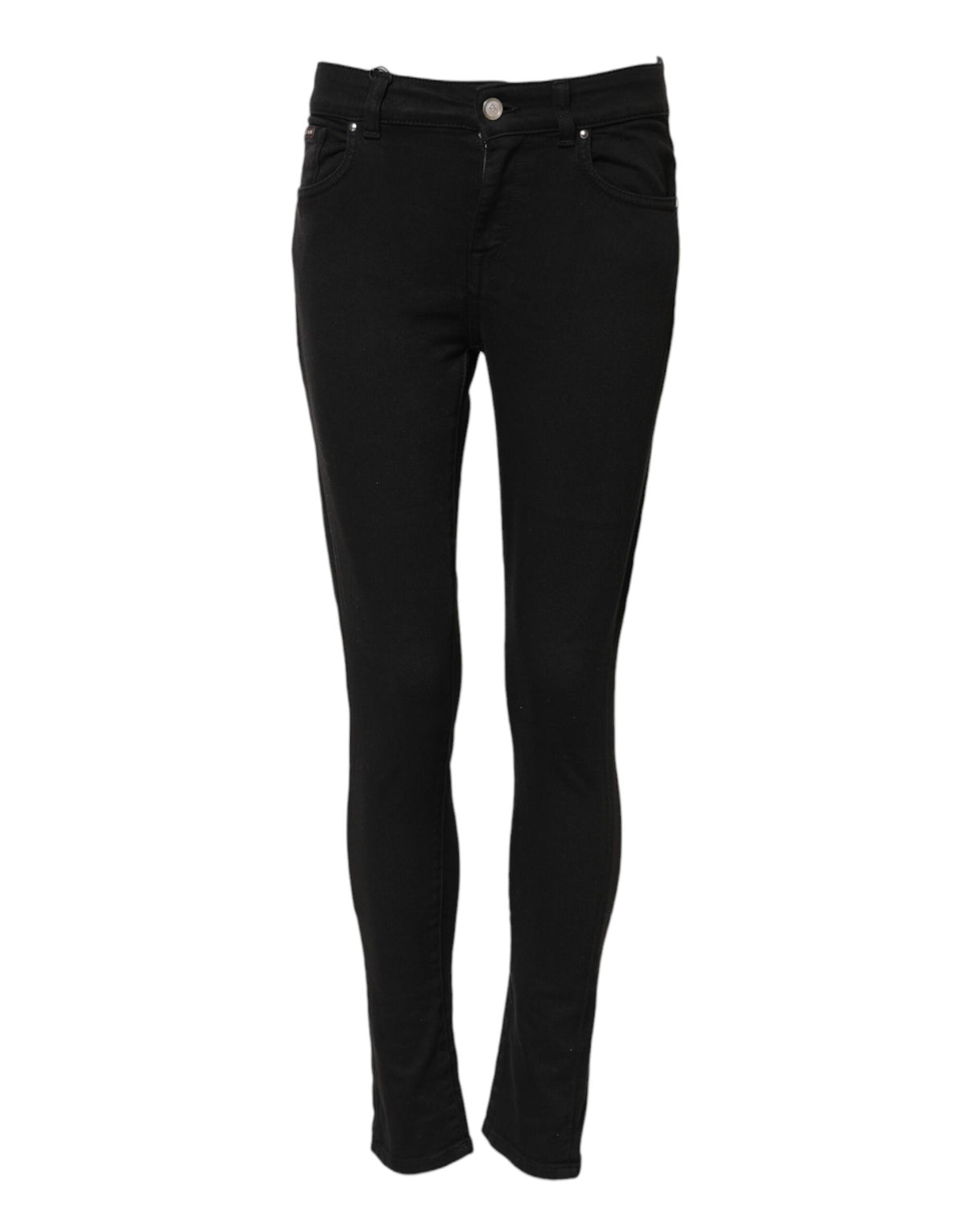 Dolce & Gabbana Schwarze Skinny Mid Waist Jeans aus Baumwolle