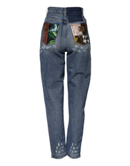 Dolce & Gabbana Blaue zerrissene High Waist Damen-Jeans