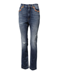 Dolce & Gabbana Blauwe Jeans met Strassversiering