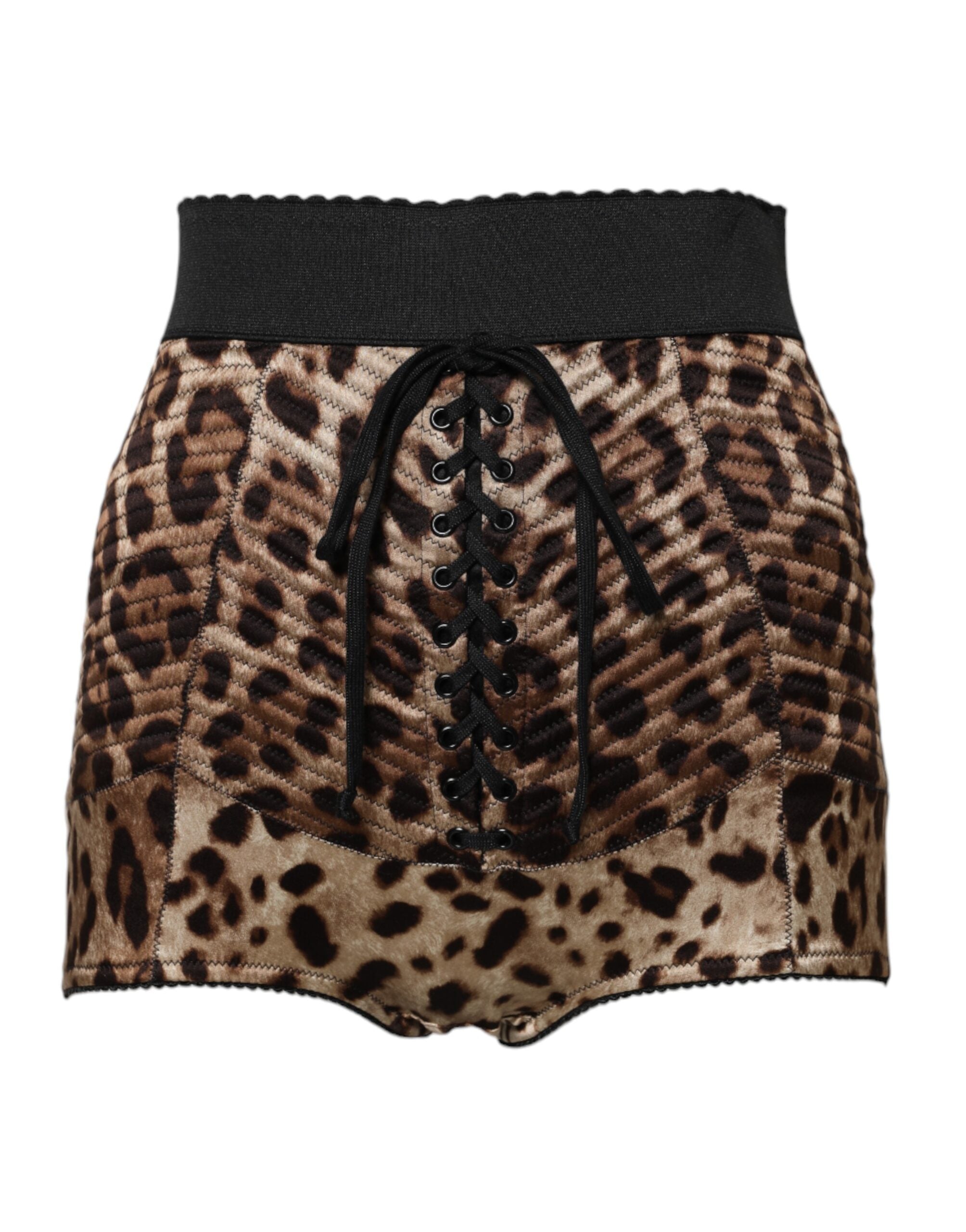 Dolce & Gabbana Braune Leopard High Waist Hot Pants Shorts