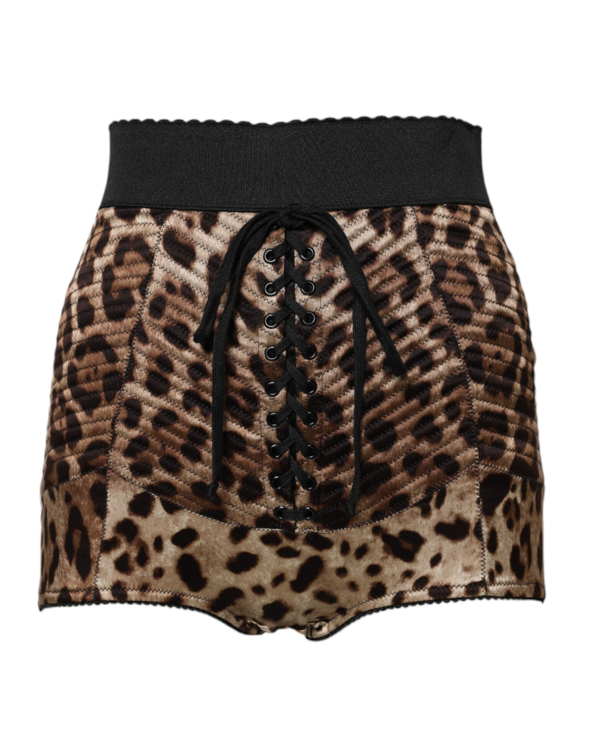 Dolce & Gabbana Braune Leopard High Waist Hot Pants Shorts