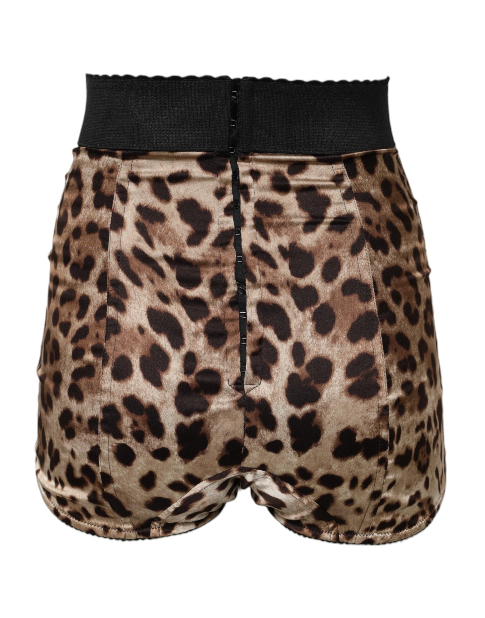 Dolce & Gabbana Braune Leopard High Waist Hot Pants Shorts