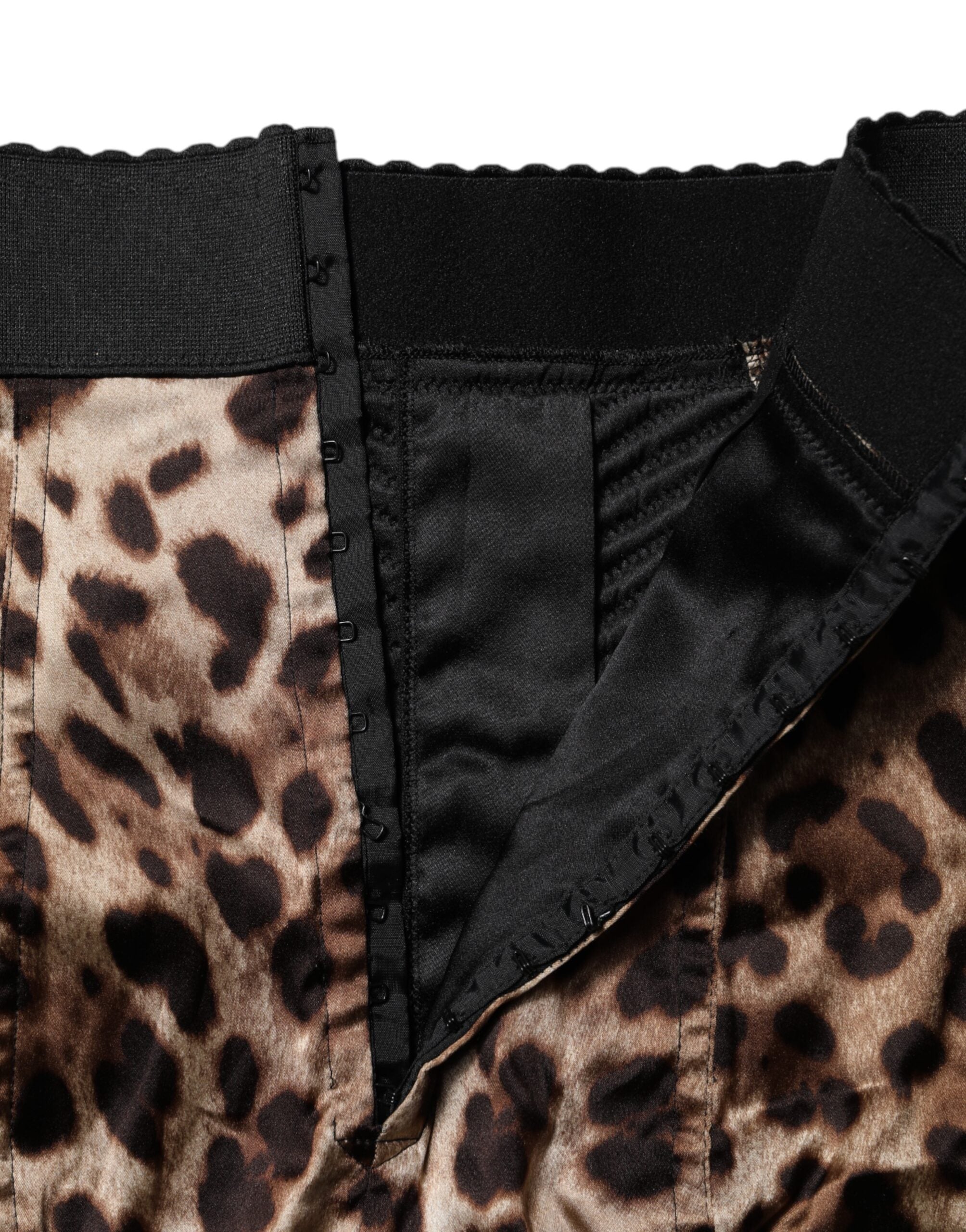 Dolce & Gabbana Braune Leopard High Waist Hot Pants Shorts