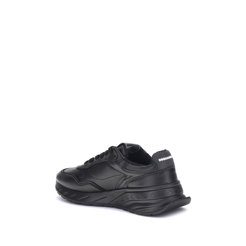 Dsquared² Zwarte Kalfsleren Bos Taurus Atletische Sneakers