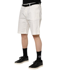 Dolce & Gabbana Witte Chino Katoen Stretch Heren Casual Korte Broek