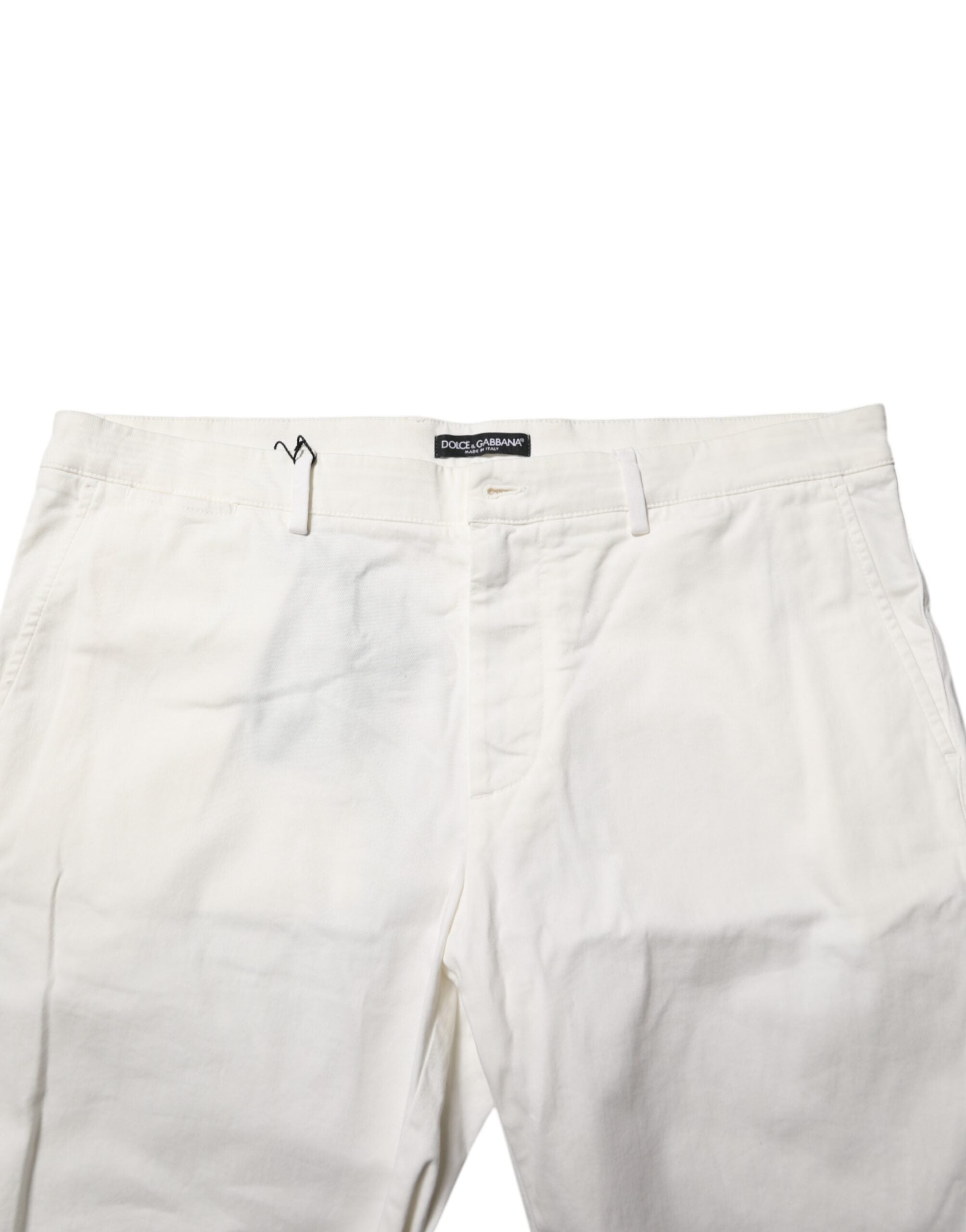 Dolce & Gabbana Witte Chino Katoen Stretch Heren Casual Korte Broek