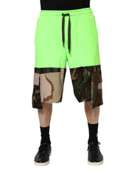 Dolce & Gabbana Groene Patchwork Cargo Bermuda Herenshorts