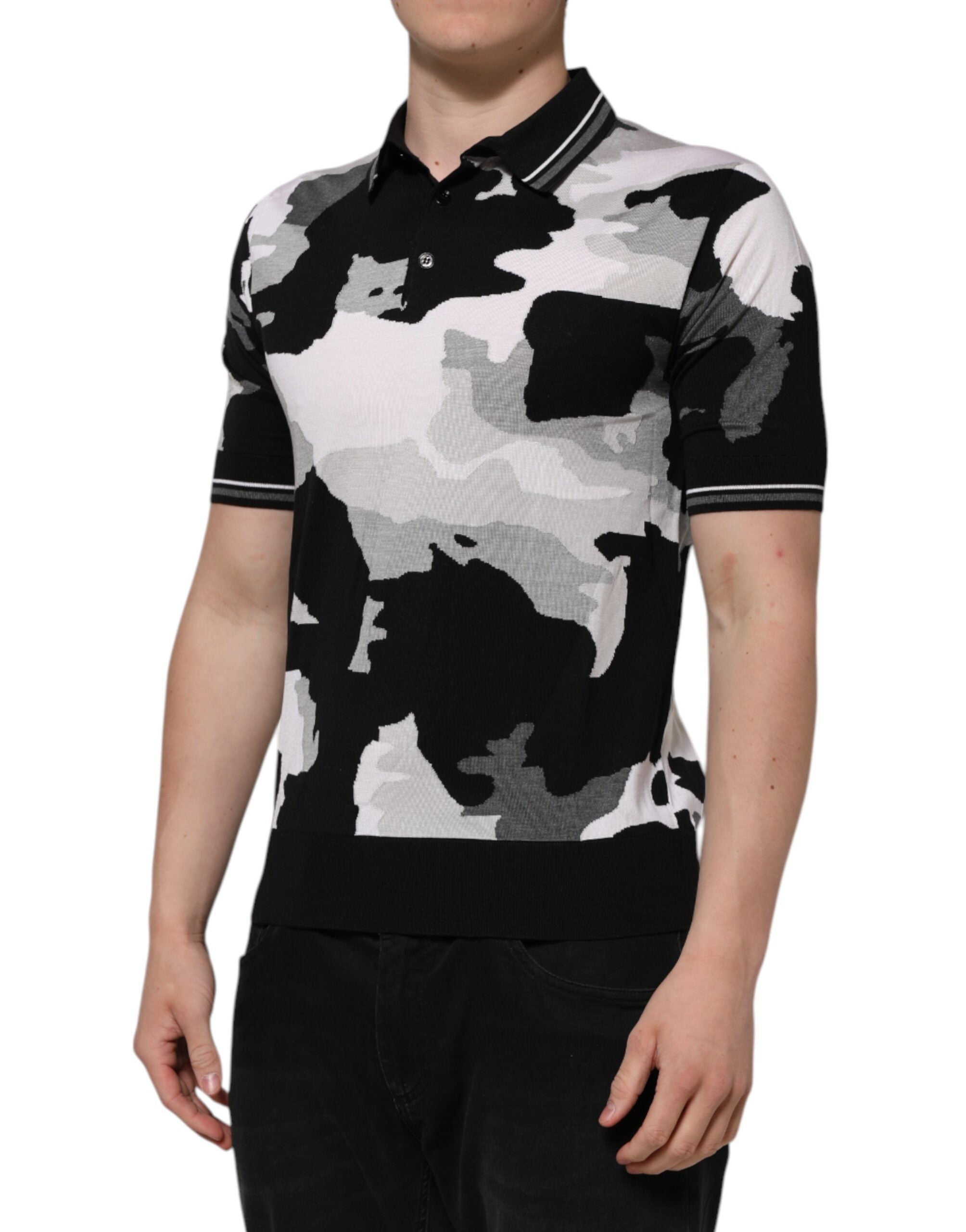 Dolce & Gabbana Meerkleurig Camouflage Poloshirt met Kraag