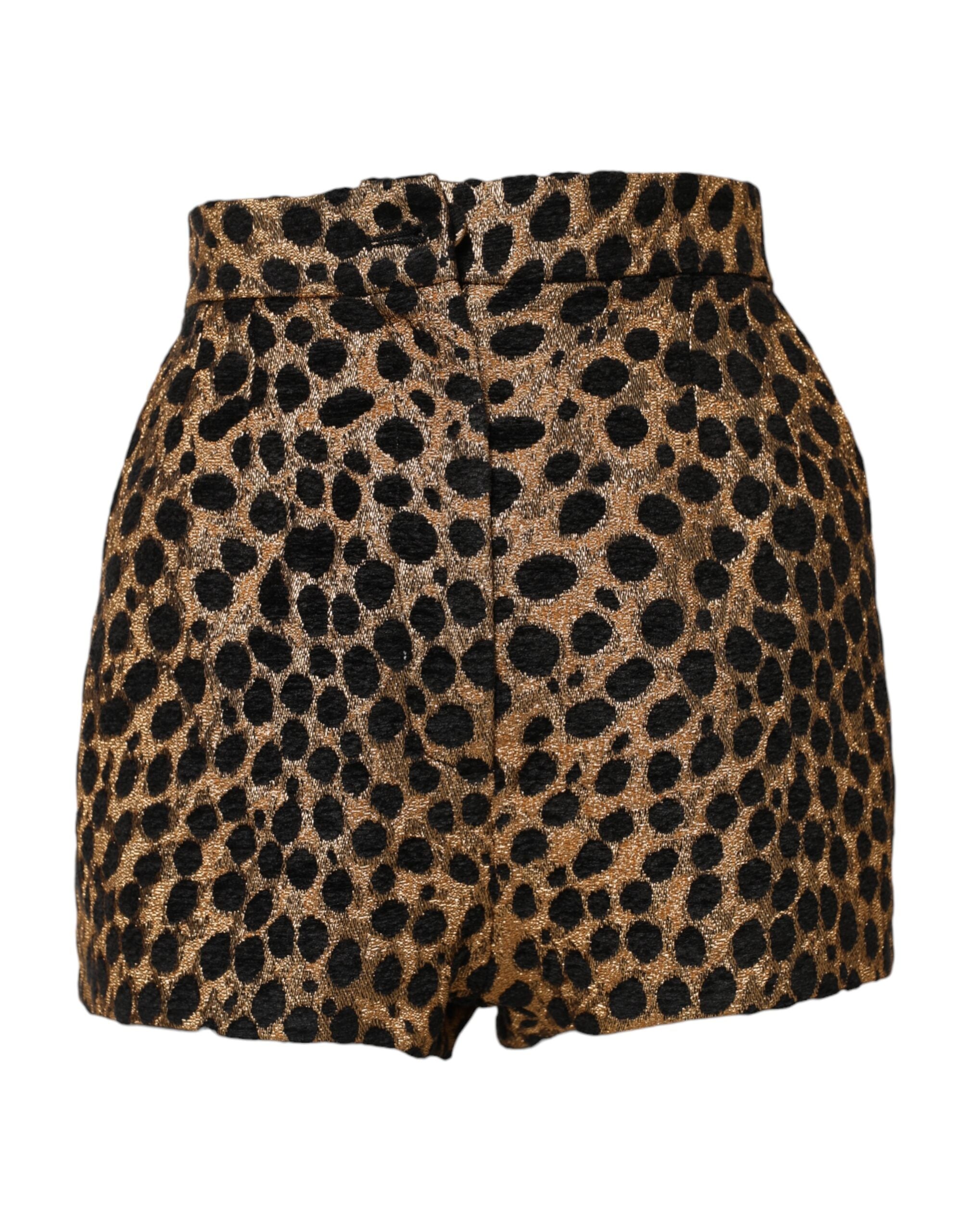 Dolce & Gabbana Braune Leopard High Waisted Hot Pants Shorts