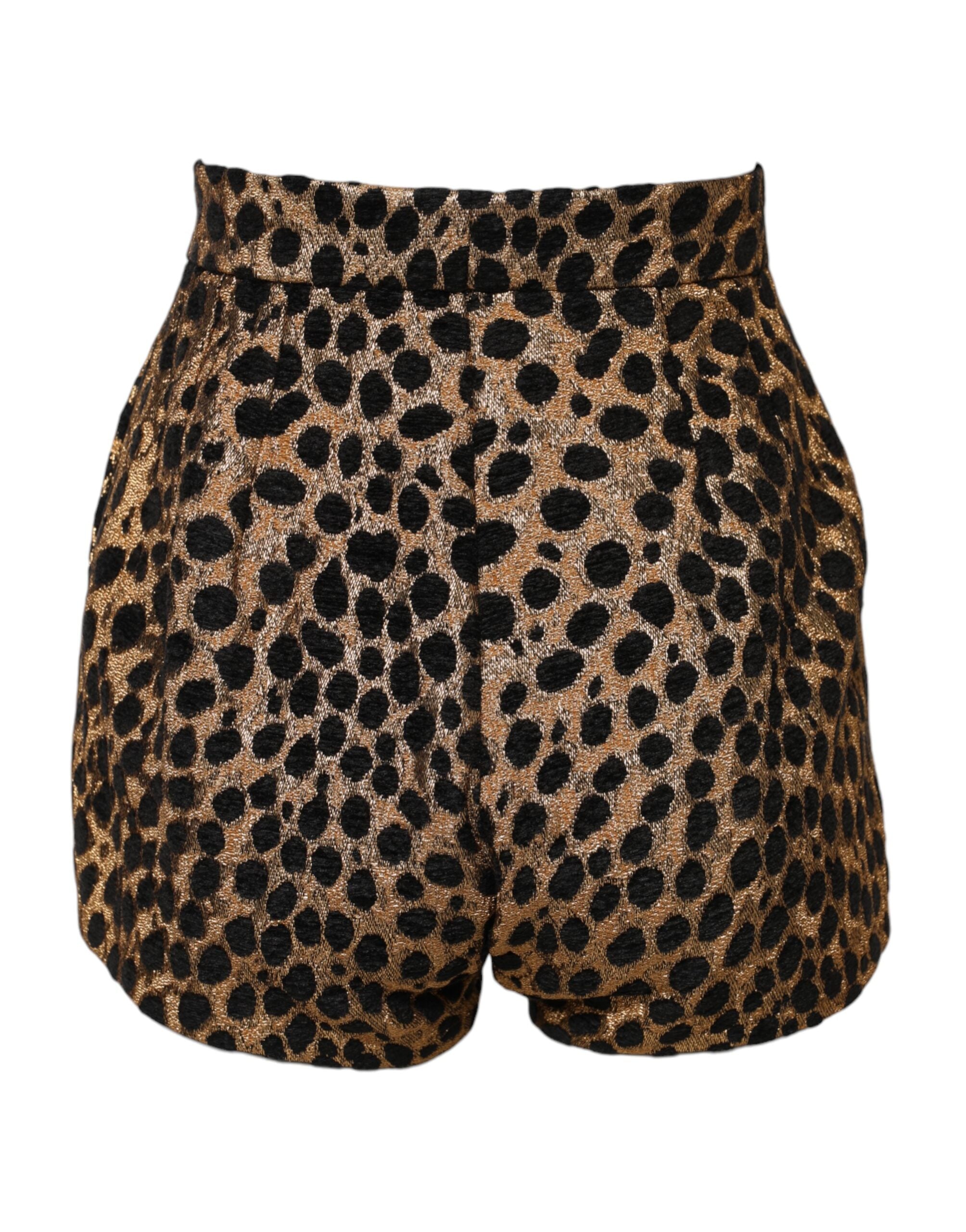 Dolce & Gabbana Braune Leopard High Waisted Hot Pants Shorts