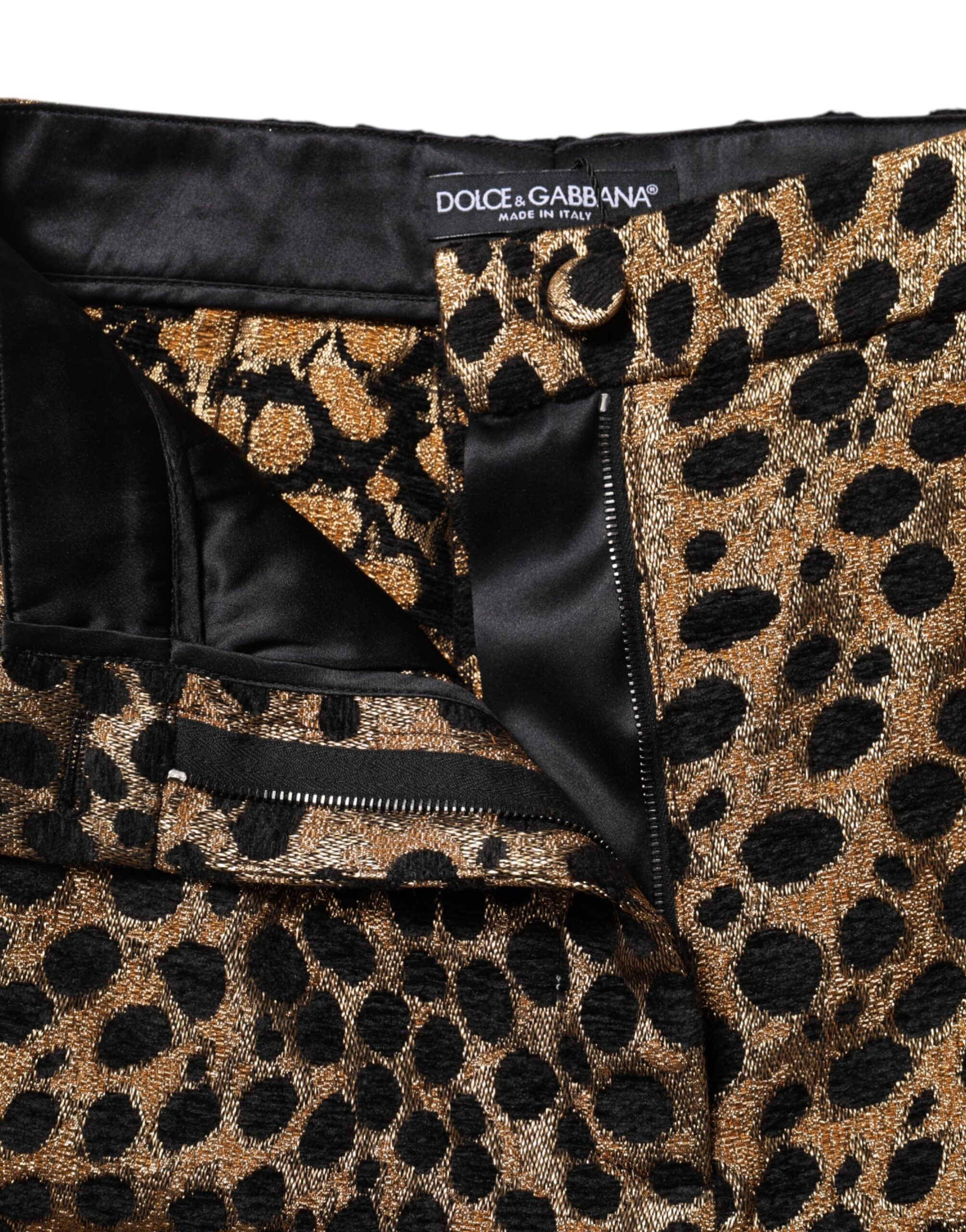 Dolce & Gabbana Braune Leopard High Waisted Hot Pants Shorts