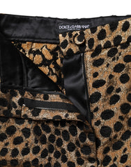 Dolce & Gabbana Braune Leopard High Waisted Hot Pants Shorts