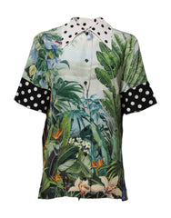 Dolce & Gabbana Multikleurige Zijden Blouse met Kraag