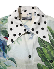 Dolce & Gabbana Multikleurige Zijden Blouse met Kraag