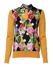 Dolce & Gabbana veelkleurige polo met lange mouwen en bloemenprint