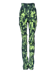 Dolce & Gabbana Grüne High-Waist Jeans mit Farbspritzern