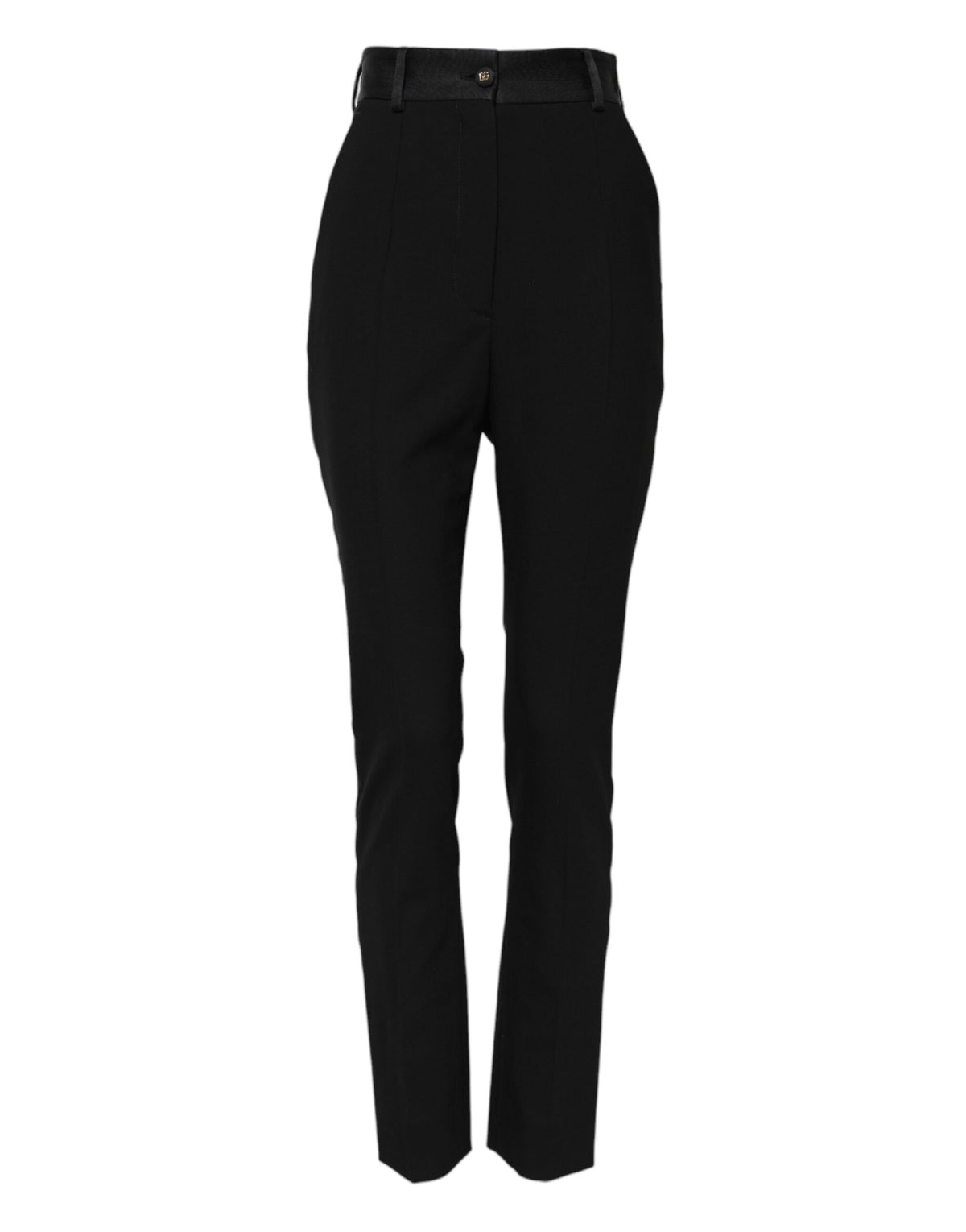 Dolce & Gabbana Schwarze High-Waist Skinny Hose aus Wolle