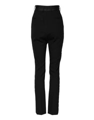 Dolce & Gabbana Schwarze High-Waist Skinny Hose aus Wolle